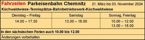 Fahrplan - Parkeisenbahn Chemnitz